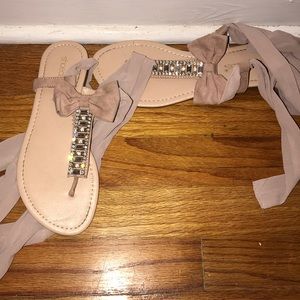 Neutral Leg Wrap Sandals